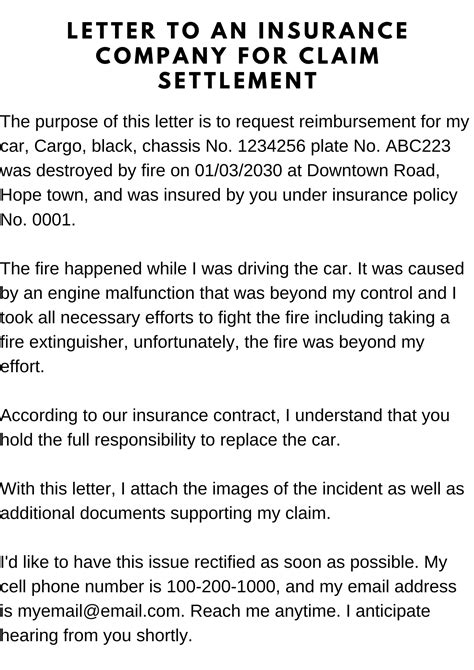 Letter To An Insurance Company For Claim Settlement 2023 Guide Free