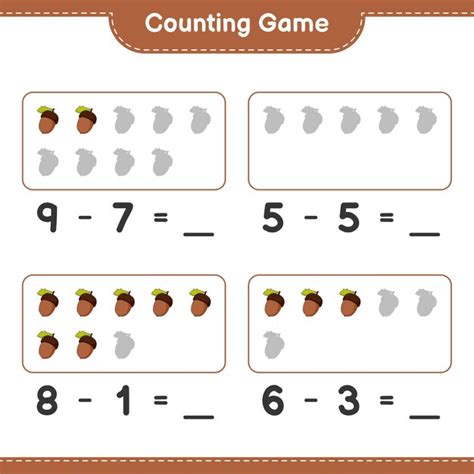 Premium Vector Counting Game Count The Number Of Acorn And Write The