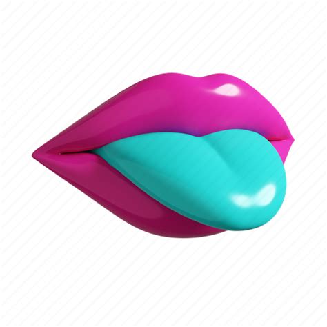 Lips Tongue Girl Mouth Lick Cosmetic Makeup 3d Illustration