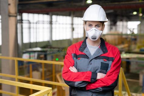 Serious Female Engineer Portrait Stock Image Image Of Production