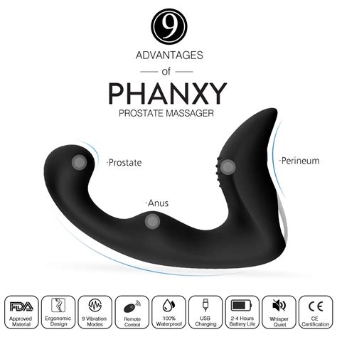 Phanxy Upgraded Remote Control 9 Speeds Vibrating Prostate Massager
