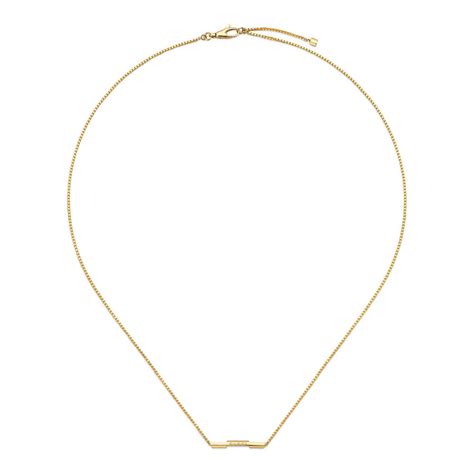 Gucci 18k Yellow Gold Link To Love Pendant Bar Necklace