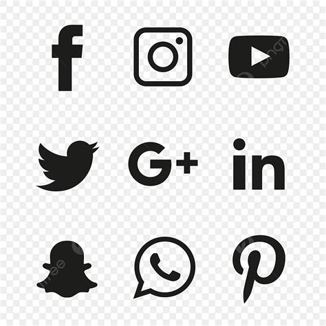 Social Media Black Icons Set Social Icons Black Icons Media Icons