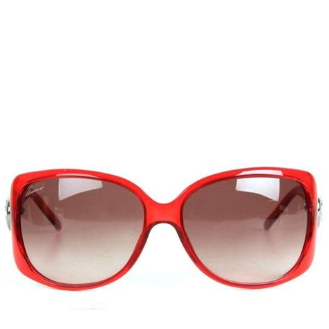 gucci womens red lovely loveheart large sunglasses liked on polyvore women bags fashion large