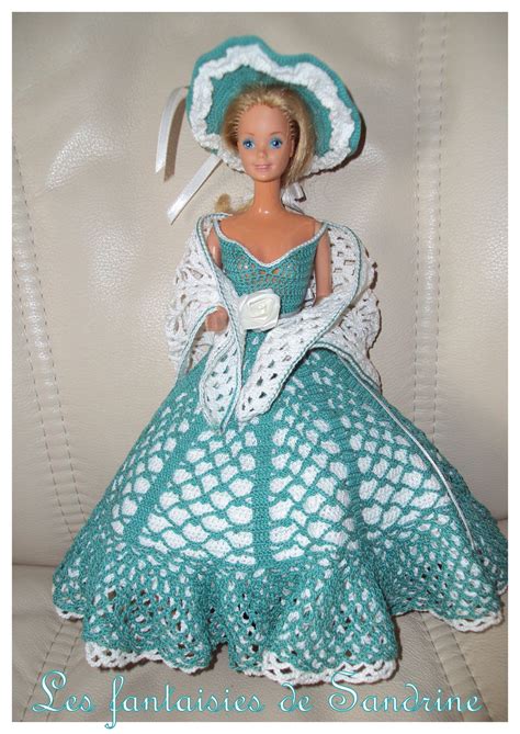 robes de poupées barbie au crochet les fantaisies de sandrine robe de poupée robe de mariée