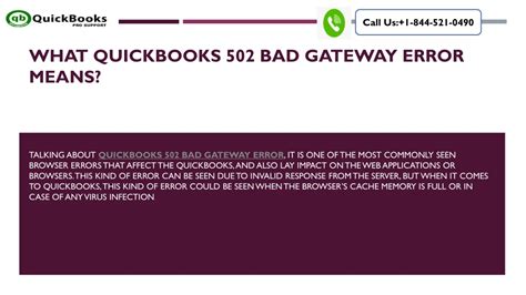 Ppt Fix Quickbooks Bad Gateway Error Easily Powerpoint
