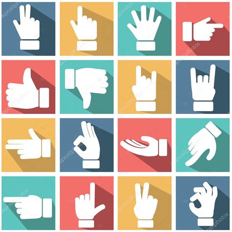 Hand Gestures Icons Set Stock Vector By ©royalty 53175361