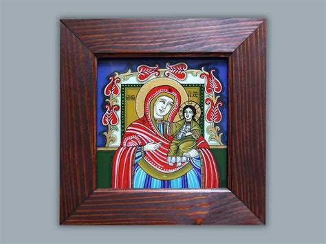 Maica Domnului Cu Pruncul Icoana Pe Sticla Simona Duma Orthodox Icons Christian Glass Frame