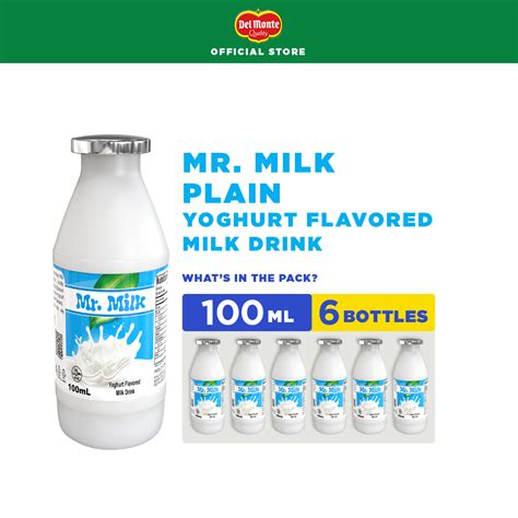 Del Monte Mr Milk Plain Yoghurt Flavored Drink 100ml 6 Bottles