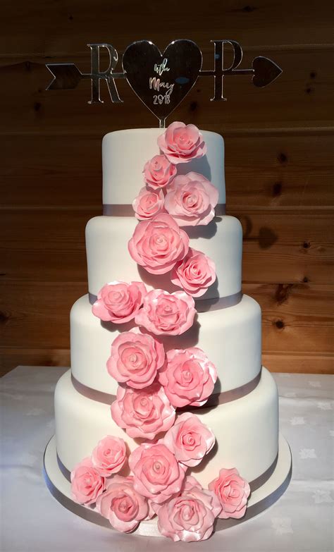 cascading rose wedding cake wedding cake inspiration beautiful wedding cakes gorgeous