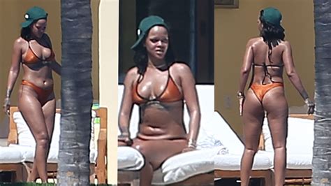 rihanna se paseó en sexy bikini naranja durante sus vacaciones en méxico fotos telemundo