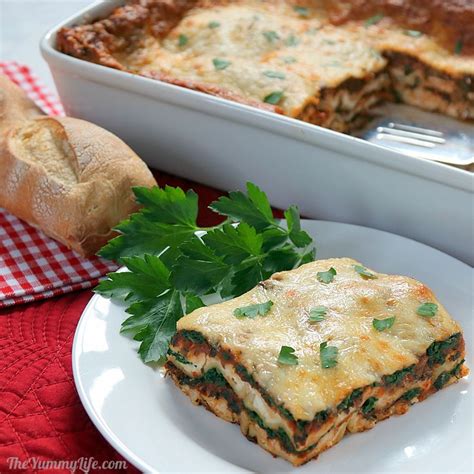 Spinach mushroom lasagna