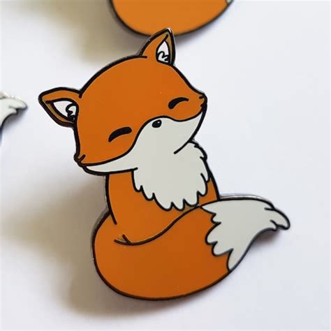 Enamel Fox Pin Kawaii Pin Cute Lapel Pin Kawaii Fox Cute Etsy