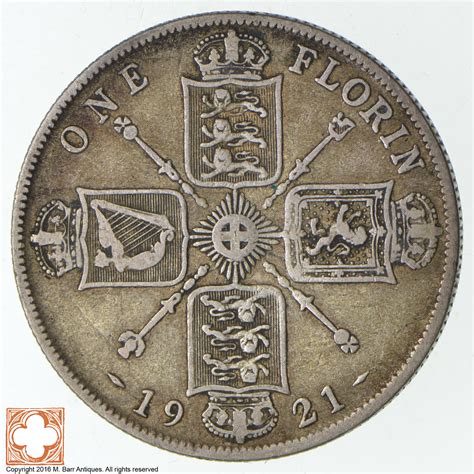 Silver 1921 Great Britain 1 Florin World Silver Coin 112 Grams