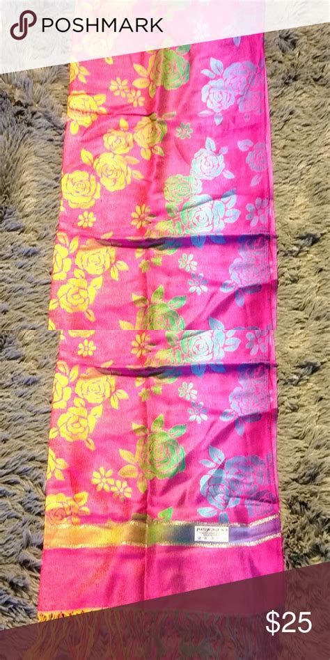Sold 💗💐 Pink Floral Rainbow Pashmina Scarf