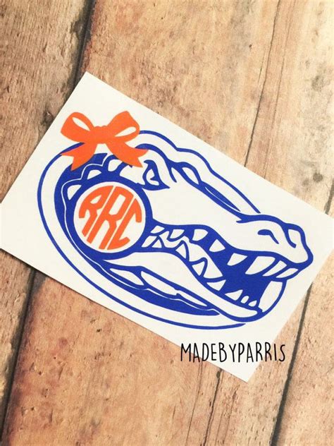 Florida Gators With Bow Monogram Vinyl Decal Monogram Decal Florida