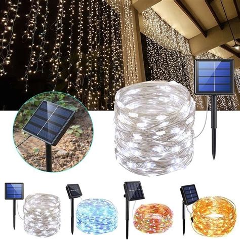 Solar Powered Fairy String Lights 2pack 100led 33ft With Mode Twinkle
