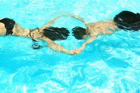 Romantic Lovers Date In The Swimming Pool Stock Image Colourbox