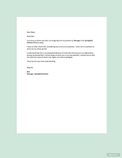 FREE 30 Resignation Letter Format Tips Samples