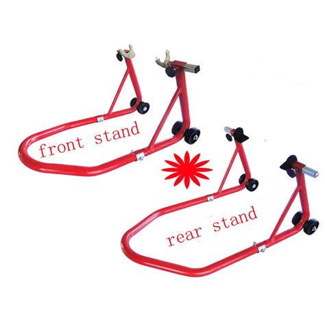 Red Motorcycle Front And Rear Stand Spool And Swingarm Liftrear Stand