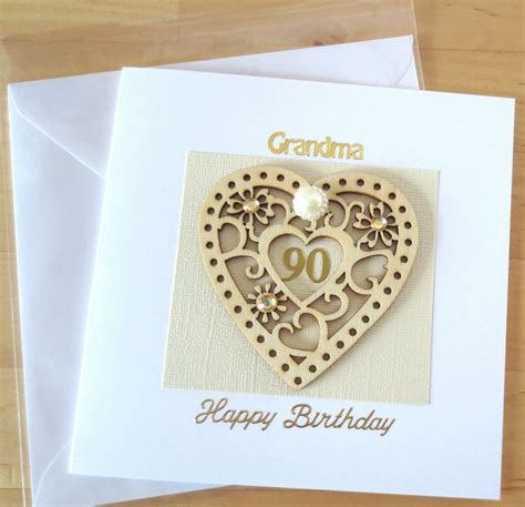 Each 5x7 card is printed on 100lb white matte card stock is individually scored, ensuring a clean fold, comes with a white envelope and is shipped in a clear cello sleeve. 90th birthday card gift, Personalised 90th birthday card , Age 90 Birthday gift for woman mum ...