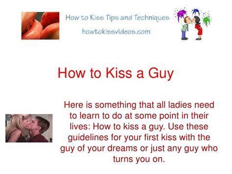 how to kiss a guy