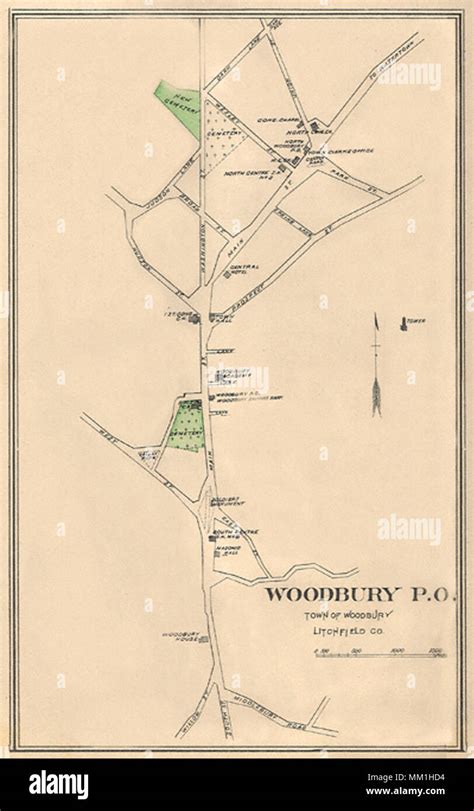 Map Of Woodbury Woodbury 1893 Stock Photo Alamy