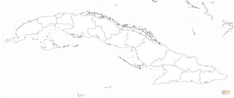 Map Of Cuba Coloring Pages