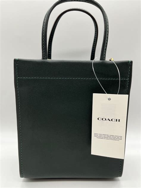 Coach Mini Cashin Tote Amazon Green Style C4828 Leather Ebay