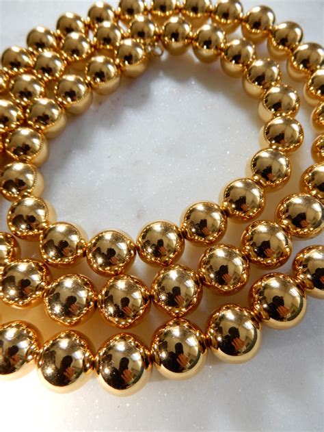 Vintage Designer Luxury 90s Extra Long Gold Ball Necklace Etsy