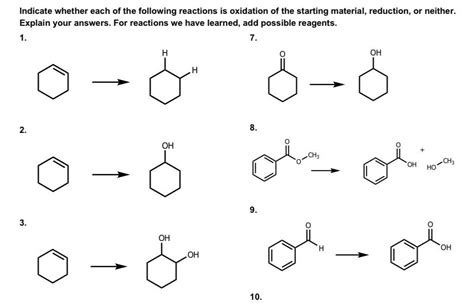 Solved Indicate Whether Each Of The Following Reactions Is