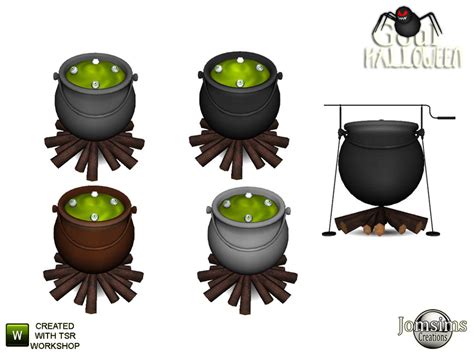 The Sims Resource Goul Halloween 2020 Cauldron Fireplace