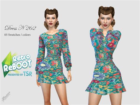 Retro Dress 262 By Pizazz At Tsr Sims 4 Updates
