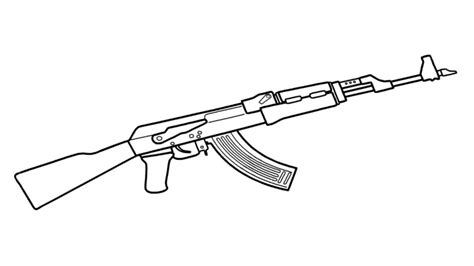 How To Draw An Ak47 Gun Easily Step By Step Youtube
