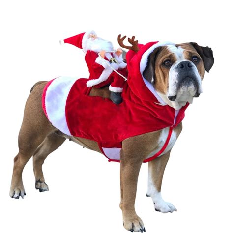Running Santa Christmas Pet Costumessanta Dog Costume Dog Apparel