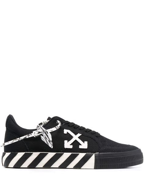 Off White Low Vulcanized Canvas Sneakers Farfetch
