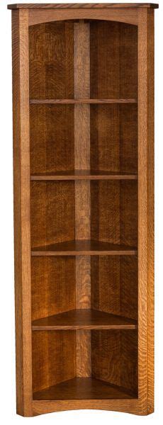 Mission Corner Bookcase Solid Wood Amish Furniture Bookcase Corner