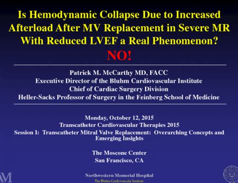 Is Hemodynamic Collapse Due To Increased Afterload After Mv Replacement
