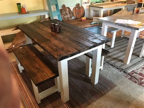 Small Farmhouse Table Rustic Farmhouse Table With Benches Espresso