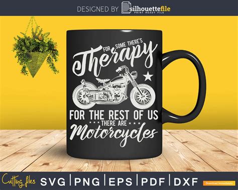 Funny Motorcycle Rider Therapy Vintage Biker Png Svg T Shirt Designs