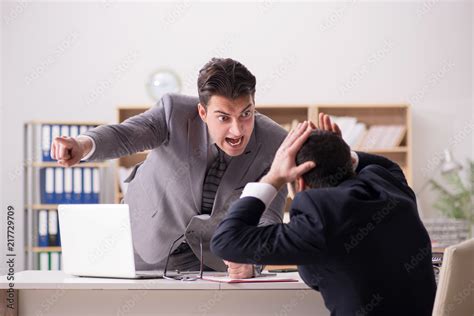 Angry Boss Shouting At His Employee Stock Photo Adobe Stock