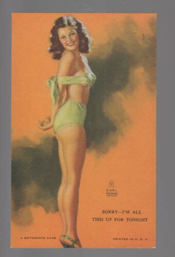 1940 s mutoscope arcade pin up card 3 25x5 25 all tied up tonight bondage moran ebay