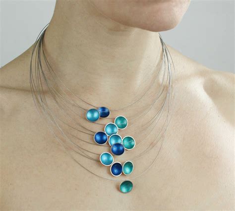 Multi Strand Enamel Necklace Contemporary Necklaces Pendants By