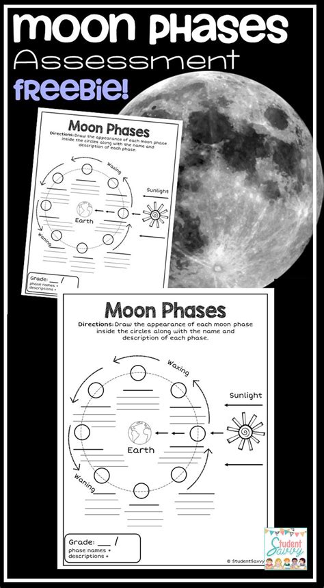 Phases Of The Moon Worksheet Freebie Moon Cycle Free Printable Fourth