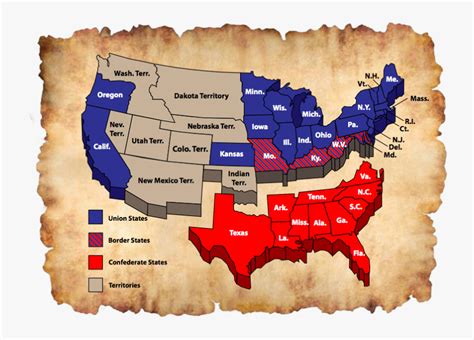 Map Of Usa During Civil War Civil War Confederate States Free