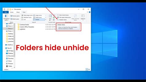 Windows 10 How To Hide Or Unhide Folders 2020 Youtube