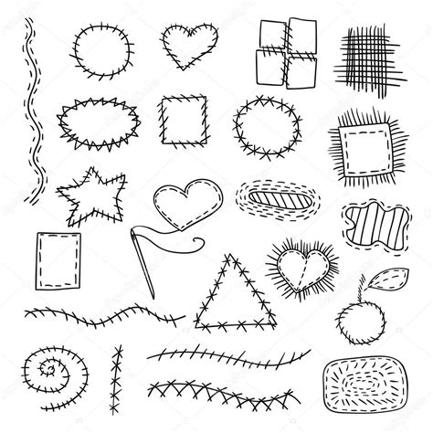 Set Of Cloth Patches Stock Vector Image By ©