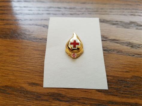 Red Cross Blood Donor Red 6 Gallon Pin Ebay