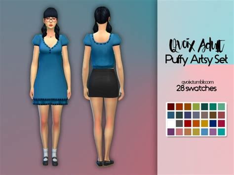 Puffy Artsy Set At Qvoix Escaping Reality Sims 4 Updates