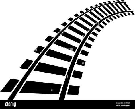 Train track, rail way silhouette element – stock vector illustration